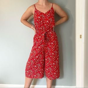 Red Floral Jumpsuit